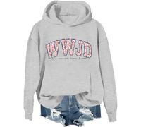 WWJD Sudadera con capucha What Would Jesus Do - Sudadera cristiana con versículo bíblico, gris, M