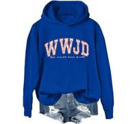 WWJD Sudadera con capucha What Would Jesus Do - Sudadera cristiana con versículo bíblico, Klein Azul, XXL