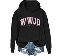 WWJD Sudadera con capucha What Would Jesus Do - Sudadera cristiana con versículo bíblico, Negro, S