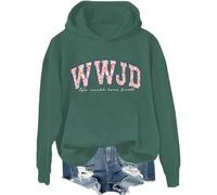 WWJD Sudadera con capucha What Would Jesus Do - Sudadera cristiana con versículo bíblico, verde, 3XL