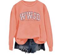 WWJD - Sudadera de manga larga con texto en inglés "What Would Jesus Do", Hami naranja, M