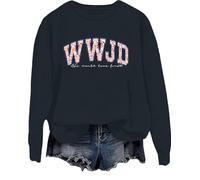 WWJD - Sudadera de manga larga con texto en inglés "What Would Jesus Do", Negro, M