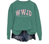WWJD - Sudadera de manga larga con texto en inglés "What Would Jesus Do", verde, S