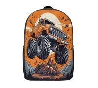 WWJWXB Monster Truck Ultra Truck Mochila Para Niñas Moda Mochila Escolar Gran Capacidad Kawaii Mochila Escolar Con Lindos Colgantes De Mochila Impermeable Para Niñas 17inch