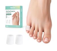 Wwlnove - Protectores de silicona para dedos de los pies, mangas abiertas de silicona para dedos en martillo, callos, ampollas, almohadillas protectoras de gel suave para aliviar el dolor, 12 unidades