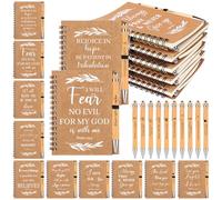 WWmily 20 cuadernos cristianos a granel de bolígrafos cristianos para diario bíblico, religioso, inspirador, escritura, regalo para hombres y mujeres, iglesia, escuela dominical, suministros de