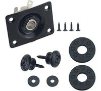 Wwomusic Placa de salida de entrada de guitarra negra de 6,35 mm para guitarra eléctrica estilo LP Les Paul, 2 botones de correa de guitarra con bloques de correa