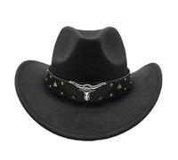 WWPMNQD Fedora Sombrero de vaquero occidental lana for hombre y mujer, sombrero for caballero, señora, invierno, otoño, Jazz, vaquera para hombre(PURPLE,Child 52-54CM)
