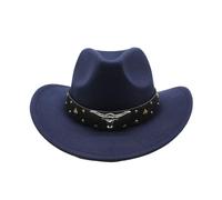 WWPMNQD Fedora Sombrero de vaquero occidental lana for hombre y mujer, sombrero for caballero, señora, invierno, otoño, Jazz, vaquera para hombre(Yellow,59-61CM)