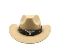 WWPMNQD Fedora Sombrero de vaquero occidental lana for hombre y mujer, sombrero for caballero, señora, invierno, otoño, Jazz, vaquera para hombre(Black,56-58CM)