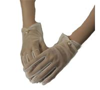 WWPMNQD Guante corto de encaje Guantes de novia for boda, ropa encaje, mitones malla, lazo perla, accesorios cortos(Color 06)