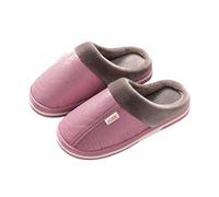 WWPMNQD Pantuflas de hombre Zapatillas de hombre invierno talla grande for interior, tallas grandes, for casa, algodón, planas, piel, for dormitorio(Pink,40)