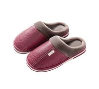 WWPMNQD Pantuflas de hombre Zapatillas de hombre invierno talla grande for interior, tallas grandes, for casa, algodón, planas, piel, for dormitorio(Red,40)