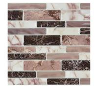 WWPMNQD Papel pintado Azulejos de mosaico mármol plano con relieve, adhesivos for pared cocina y baño, resistentes al agua, autoadhesivos, papel tapiz artístico para dormitorio(ET006,15cmX15cmX10pcs)