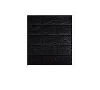 WWPMNQD Papel pintado Papel tapiz de espuma for decoración habitaciones, pegatinas pared impermeables, del hogar, patrón ladrillo color sólido retro para dormitorio(Black,Black)