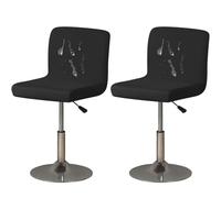 WWQQKJ 2 Fundas de Licra for Taburete de Bar, Suaves, Impermeables, con Respaldo bajo, for Cocina, con Parte Inferior elástica y Funda for Asiento.(Nero,2 Pezzi)