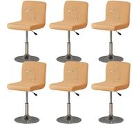 WWQQKJ 2 Fundas de Licra for Taburete de Bar, Suaves, Impermeables, con Respaldo bajo, for Cocina, con Parte Inferior elástica y Funda for Asiento.(Camel,6 Pezzi)
