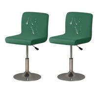 WWQQKJ 2 Fundas de Licra for Taburete de Bar, Suaves, Impermeables, con Respaldo bajo, for Cocina, con Parte Inferior elástica y Funda for Asiento.(Verde Scuro,2 Pezzi)