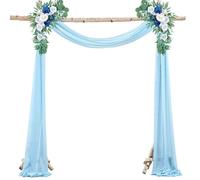 WWQQKJ Cortina de Gasa con Arco for Bodas, Tela de Tul for decoración de Bodas, Fiestas y cumpleaños.(BLU Cielo,50x570cm)