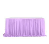 WWQQKJ Falda de Mesa de Tul, Gasa de Escritorio de Tul Esponjoso Romántico for Tartas, Cumpleaños, Bautizos, Mesas de Boda, Decoración Navideña(Viola Chiaro,6FT/183x77cm)