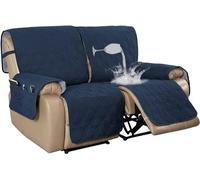 WWQQKJ Funda de sillón reclinable Antideslizante con Correa elástica, 100% Impermeable, for Mascotas y niños.(Marine,2 Place/Causeuse)