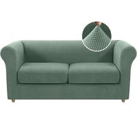 WWQQKJ Funda de sofá Chesterfield elástica de una Plaza con Funda de cojín, Funda de sofá de Jacquard de Elastano y Protector Antideslizante.(Armée Verte,2 Places)