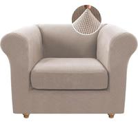 WWQQKJ Funda de sofá Chesterfield elástica de una Plaza con Funda de cojín, Funda de sofá de Jacquard de Elastano y Protector Antideslizante.(Sand,1 Place)