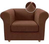 WWQQKJ Funda de sofá Chesterfield elástica de una Plaza con Funda de cojín, Funda de sofá de Jacquard de Elastano y Protector Antideslizante.(Caramel,1 Place)