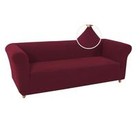 WWQQKJ Funda de sofá Chesterfield elástica de una Plaza con reposabrazos, Funda de sofá de Elastano y Jacquard for Perros y Gatos, antiincrustante.(Vin Rouge,3 Places)