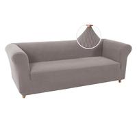 WWQQKJ Funda de sofá Chesterfield elástica de una Plaza con reposabrazos, Funda de sofá de Elastano y Jacquard for Perros y Gatos, antiincrustante.(Taupe,3 Places)