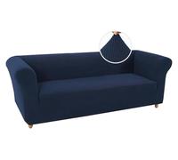 WWQQKJ Funda de sofá Chesterfield elástica de una Plaza con reposabrazos, Funda de sofá de Elastano y Jacquard for Perros y Gatos, antiincrustante.(Marine,3 Places)