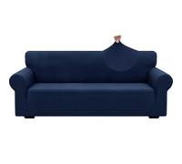 WWQQKJ Funda de sofá elástica de 1 Plaza - Funda de sofá a Cuadros - Protector de sofá for Perros - Accesorios for sofá(Bleu Marine,4 Sitzer)