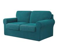 WWQQKJ Funda de sofá elástica Funda de 2 plazas con 2 respaldos y 2 Fundas de Cojines de Asiento Separados Funda for Muebles 145-178 cm 5 Piezas(Verde Acqua)