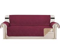 WWQQKJ Funda de sofá, Funda de cojín, Protector for Mascotas y niños, Reversible, Acolchado, Protector de Muebles contra el Desgaste y Las Grietas.(Vin Rouge,3 Places)