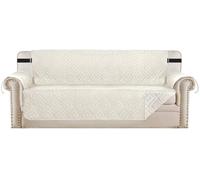WWQQKJ Funda de sofá, Funda de cojín, Protector for Mascotas y niños, Reversible, Acolchado, Protector de Muebles contra el Desgaste y Las Grietas.(Ivoire,4 Places)