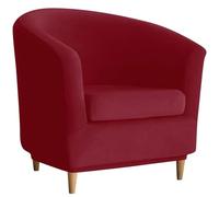 WWQQKJ Funda de Terciopelo for Chaise Longue Chesterfield (2 Piezas), elástica, Suave y extraíble, for una Sola Plaza, Ideal for el hogar y el Bar.(Vin Rouge)