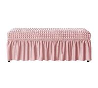 WWQQKJ Funda elástica for Banco de Comedor, Funda de Banco de Seersucker con faldón(G)