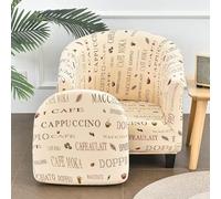 WWQQKJ Funda elástica for Silla Chesterfield de 1 Plaza, 2 Piezas, Antideslizante, extraíble, for Bar, Sala de Estar, Dormitorio y salón.(Parola Di Caffè)