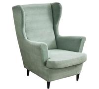 WWQQKJ Funda elástica for sillón orejero, 2 Piezas, Funda elástica for sillón orejero, Funda de sofá Relajante de Jacquard, Lavable, Antiarrugas, Protector de Muebles(Vert)