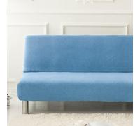 WWQQKJ Funda elástica for sofá Cama de 2 o 3 plazas, Color Liso, sin reposabrazos, Resistente a Las Manchas, Lavable, Antideslizante, Plegable, con Sistema Clic-clac.(BLU,160-190cm)