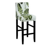 WWQQKJ Funda for Silla Alta, Fundas for sillas de Comedor, Fundas for taburetes Altos, elásticas for sillas de Bar y for taburetes de Bar.(Foglie Verdi,2 pezzi)