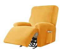 WWQQKJ Funda for sillón Relax elástica de Terciopelo, Funda for sillón Relax de 4 Piezas(D'or)
