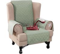 WWQQKJ Funda Impermeable for sillón orejero, Reversible, Antideslizante, for Mascotas y niños.(Vert Sauge)