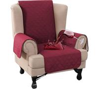 WWQQKJ Funda Impermeable for sillón orejero, Reversible, Antideslizante, for Mascotas y niños.(Vin Rouge)