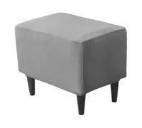 WWQQKJ Funda otomana Rectangular de Terciopelo, Funda Cuadrada for reposapiés, otomana elástica, extraíble y Lavable for Sala de Estar(Dark Gray)