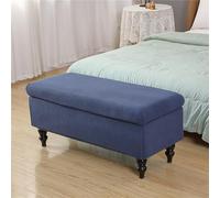 WWQQKJ Funda otomana Rectangular elástica con Tapa, Funda otomana elástica extraíble, Lavable, for reposapiés(BLU Marino,45-75cm)