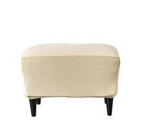 WWQQKJ Funda otomana Rectangular elástica, Funda otomana de Terciopelo de Color sólido, Funda for reposapiés de sillón for Sala de Estar, Fundas for Taburete Lavables extraíbles (Color : Beige)