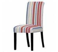 WWQQKJ Fundas de Silla con impresión 3D y Respaldo, elásticas, Resistentes a Las Manchas, Modernas, for Cocina, Hotel, Banquetes y Fiestas, 2/4/6/8/10 Unidades(Strisce Colorate E,6 pezzi)