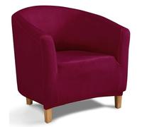 WWQQKJ Fundas de Terciopelo for Silla de cóctel Chesterfield, Suave y elástica, de Felpa, Antideslizante, extraíble y Universal.(Bordeaux)