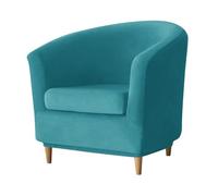 WWQQKJ Fundas de Terciopelo for sillón Chesterfield de 1 Plaza, 2 Piezas, elásticas, de Tullsta Club, Color Blanco(BLU Turchese)